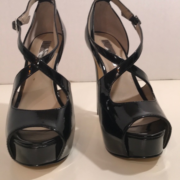 INC Patent Leather Heels With Crisscrossed Straps - Picture 3 of 8